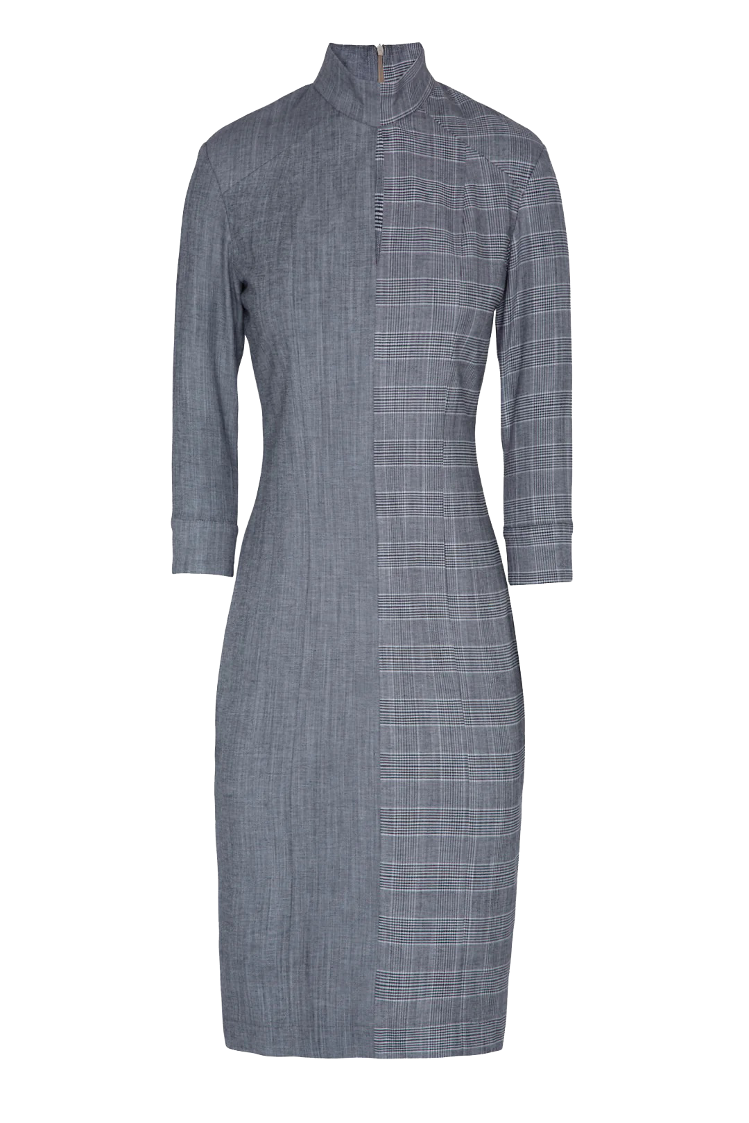 Penelope | Silver plaid midi dress