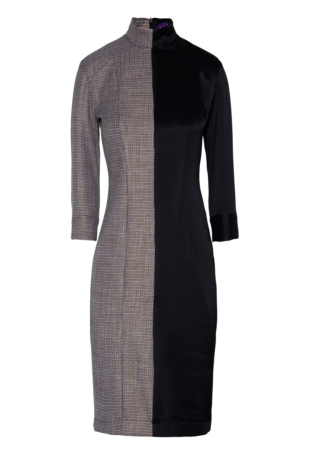 Penelope | Silver plaid midi dress