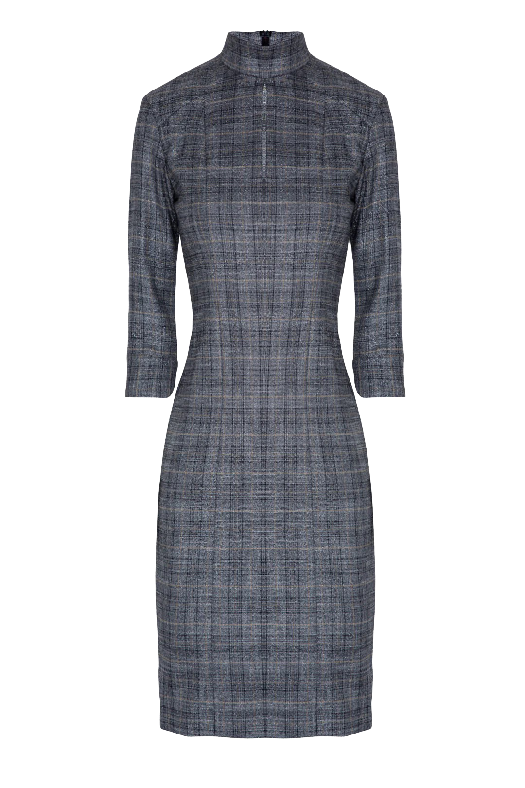 Penelope | Silver plaid midi dress