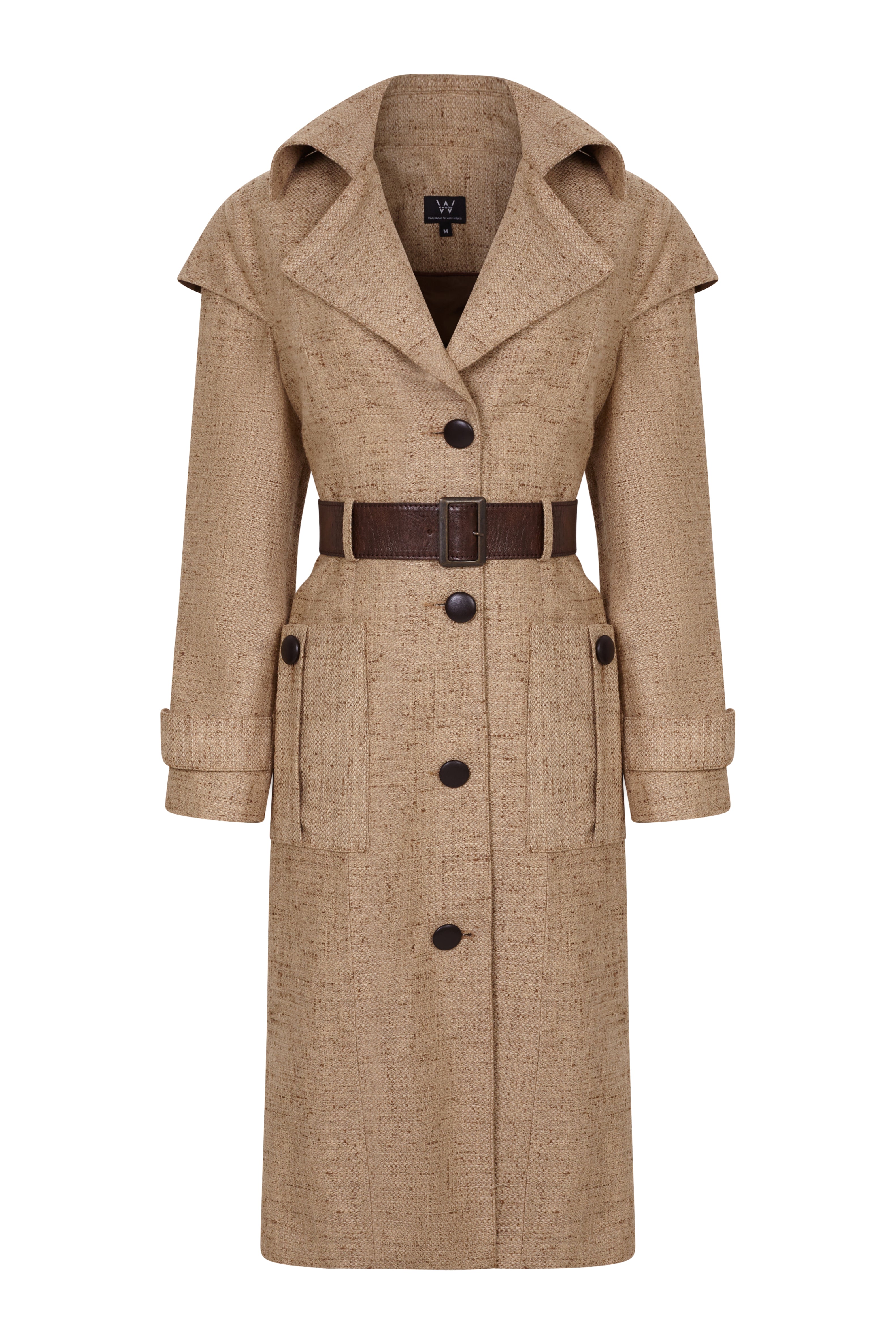 The camel coat | wild silk with leather details