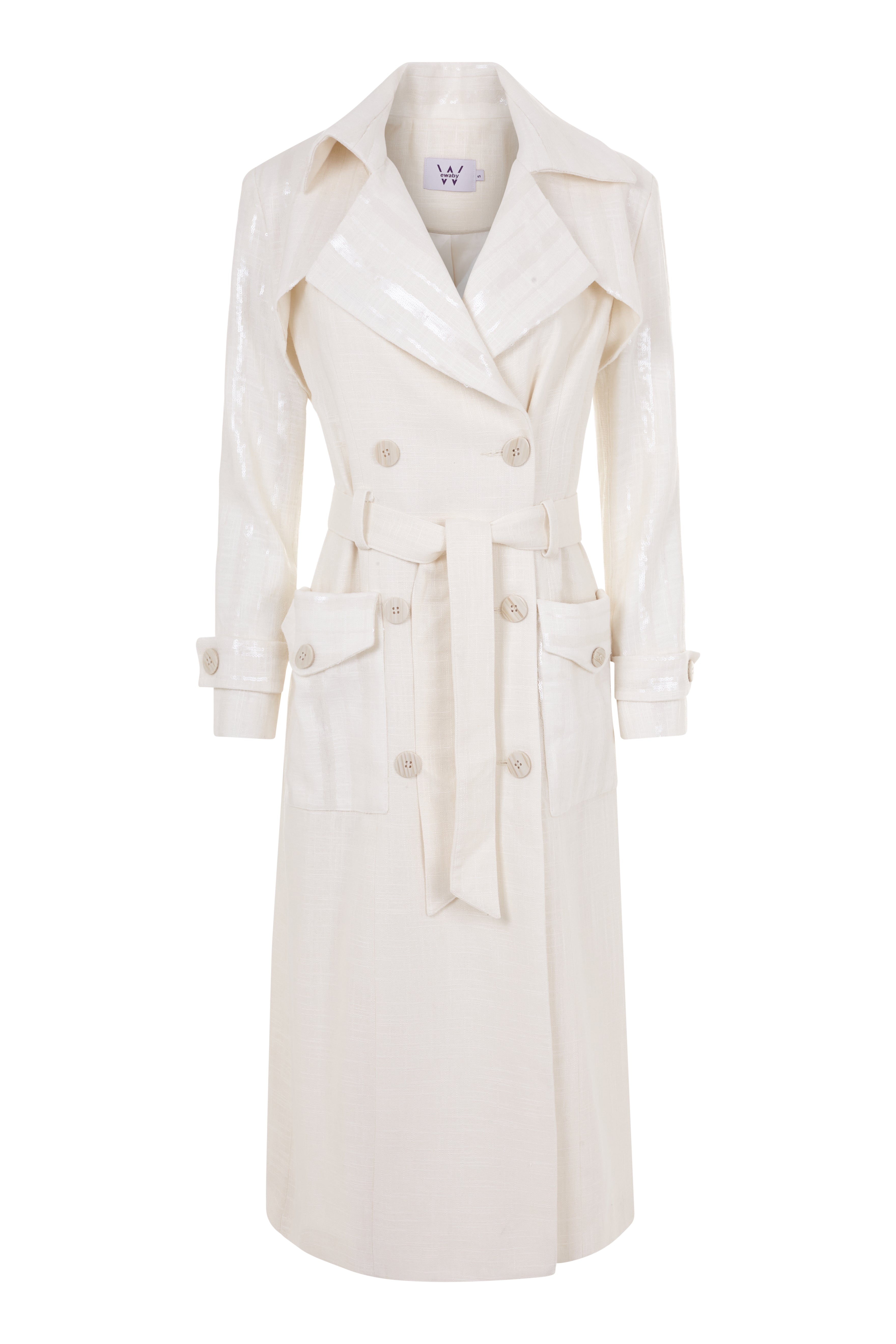 DAFNE - IVORY LINEN TRENCH COAT | PRE ORDER