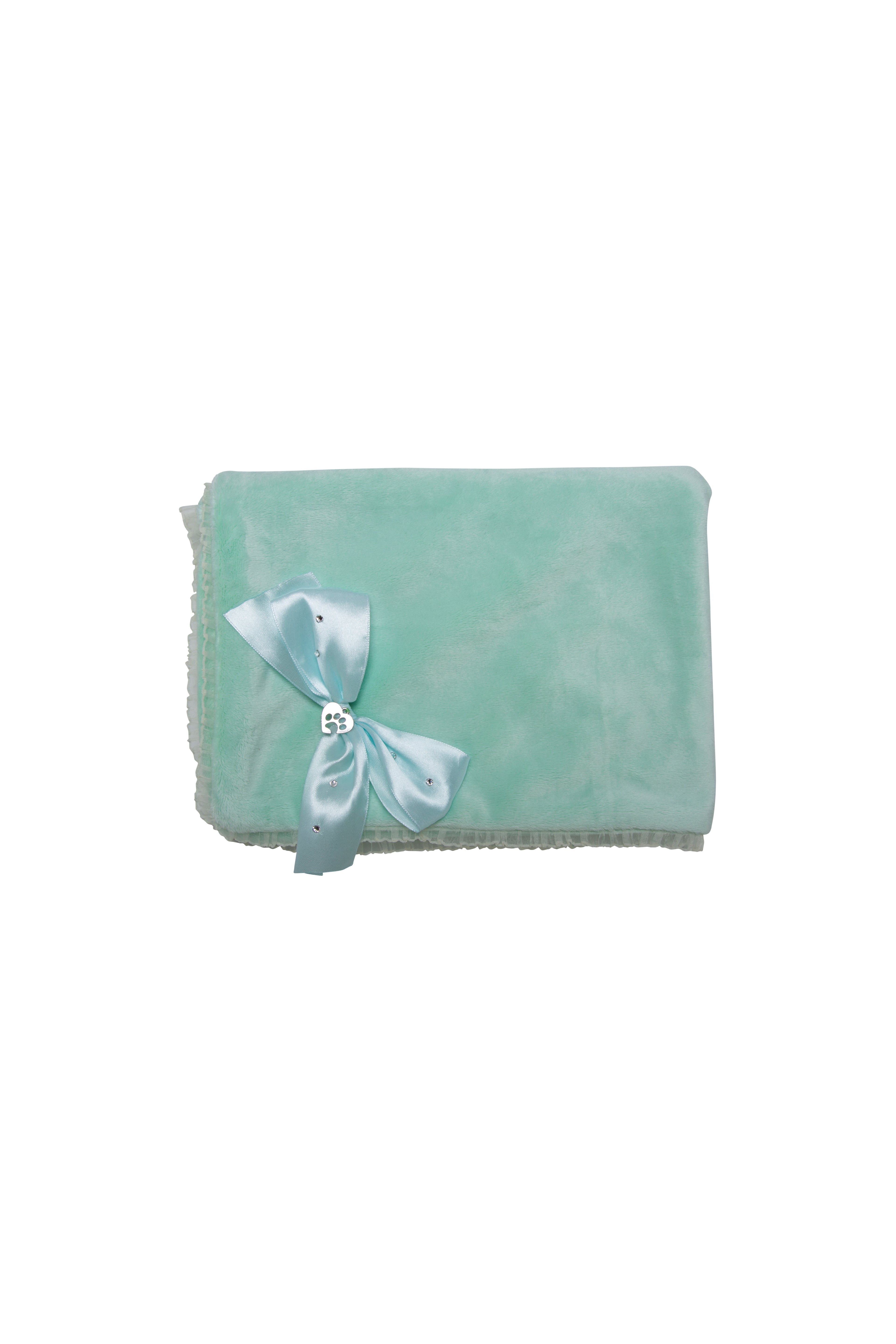 Manta con puntilla en organza y lazo