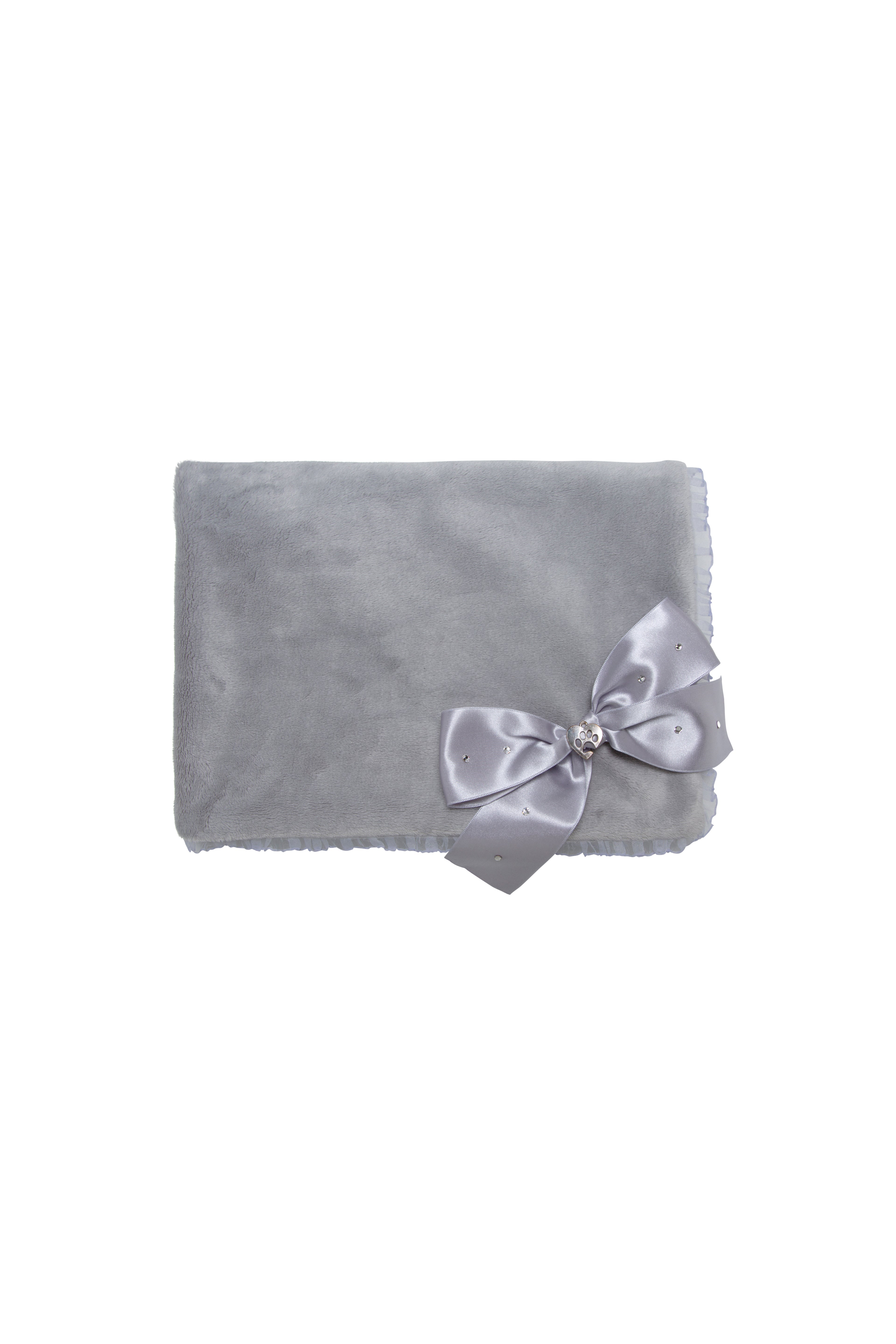 Manta con puntilla en organza y lazo