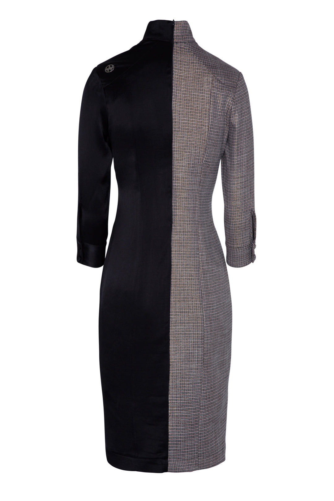 Penelope | Silver plaid midi dress