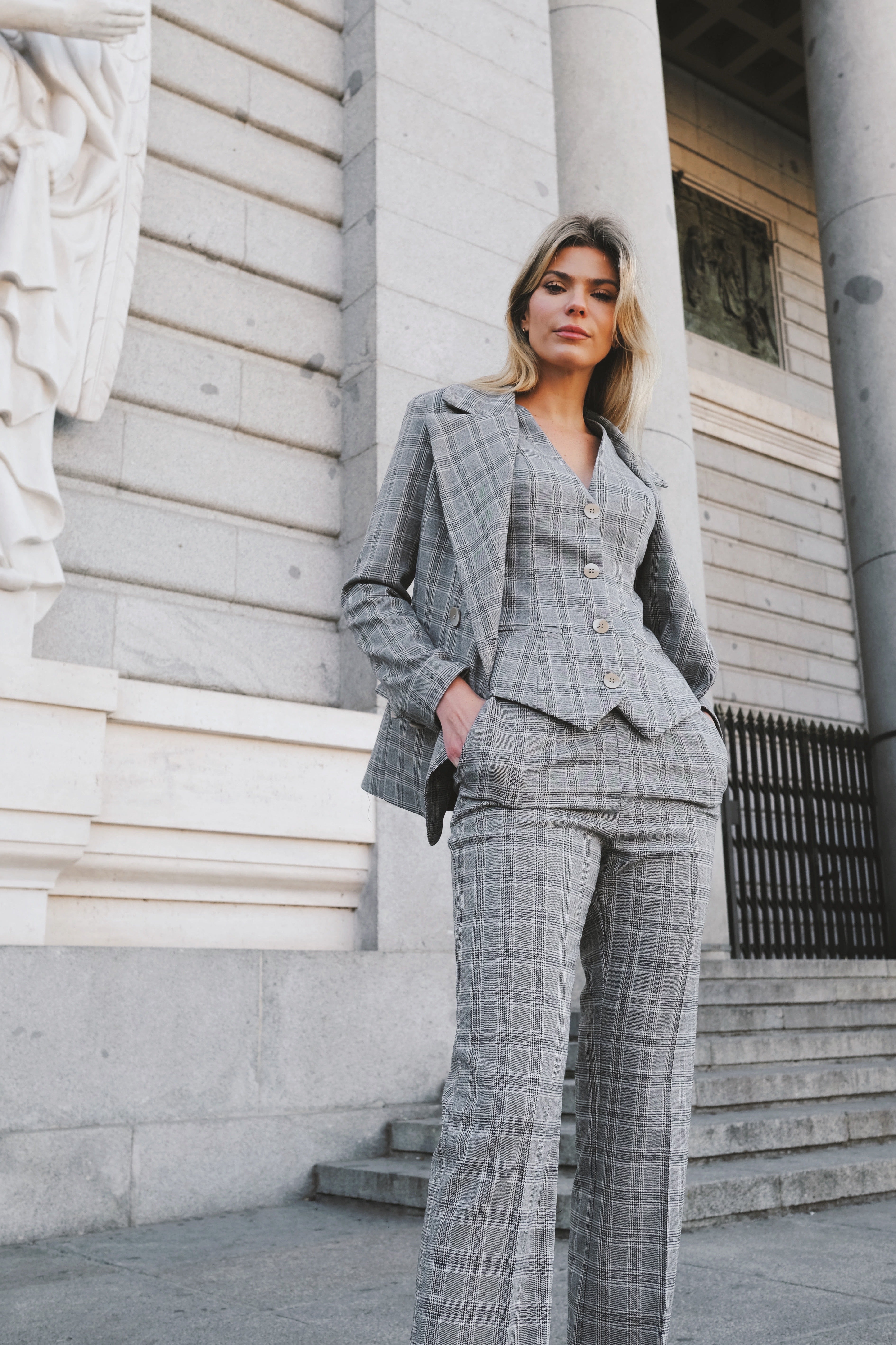 PRE ORDER - Classic Grey Checkered Blazer